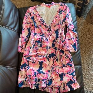Pink & Navy Flamingo Romper